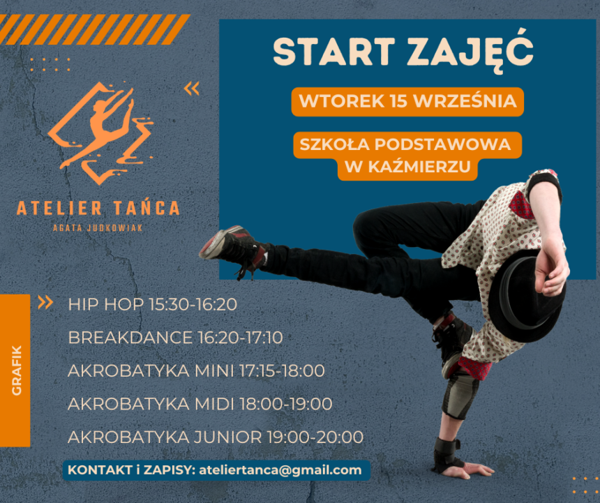Start wtorkowych zajęć w ATELIER TAŃCA Agata Judkowiak Start wtorkowych zajęć w ATELIER TAŃCA Agata Judkowiak