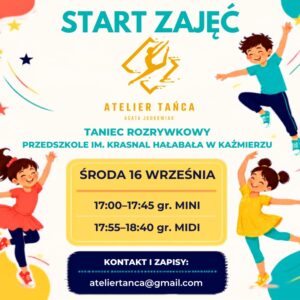 Start środowych zajęć w ATELIER TAŃCA Agata Judkowiak Start środowych zajęć w ATELIER TAŃCA Agata Judkowiak
